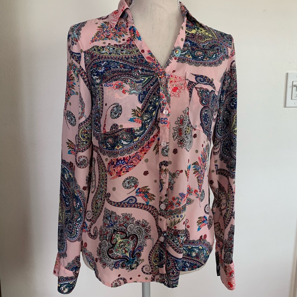 Express Pink Paisley Blouse, size XS, like new!